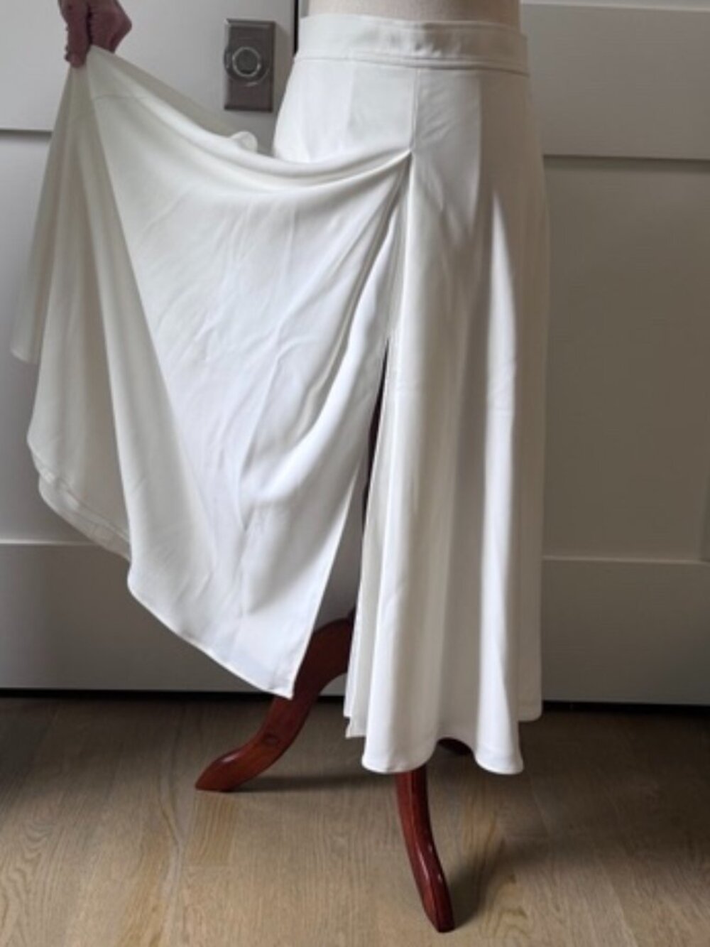 Jay Godfrey Ivory/Light White A-Line High-Waisted Maxi Skirt, Fully Lined - Picture 6 of 12